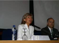 Mara teresa Arredondo durante la inauguracin de las Jornadas